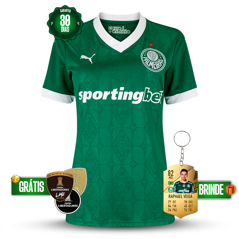 Camisa Feminina Palmeiras Home 2025/26 +5 PRESENTES HOJE! 🎁