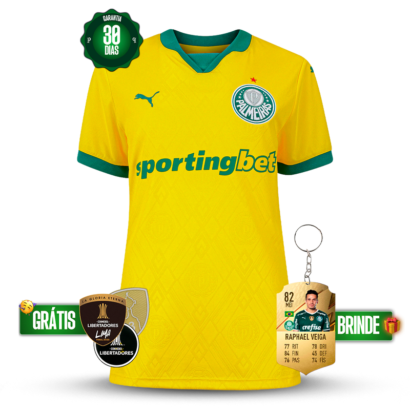 Camisa Feminina Palmeiras III 2025/26 +5 PRESENTES HOJE! 🎁