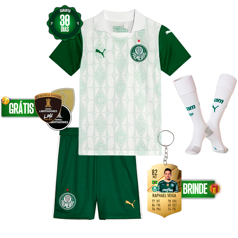 Conjunto Infantil Palmeiras Away 2025/26 +5 PRESENTES HOJE! 🎁