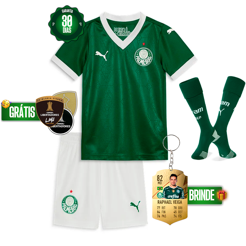 Conjunto Infantil Palmeiras Home 2025/26 +5 PRESENTES HOJE! 🎁