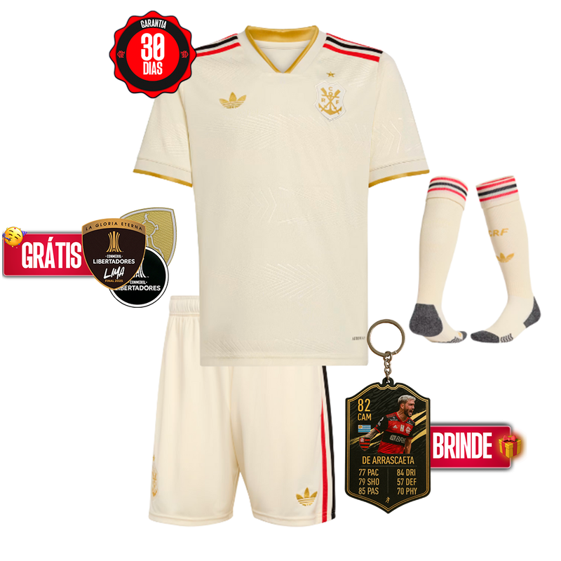 Conjunto Infantil Flamengo Home 2025/26 +5 PRESENTES HOJE! 🎁
